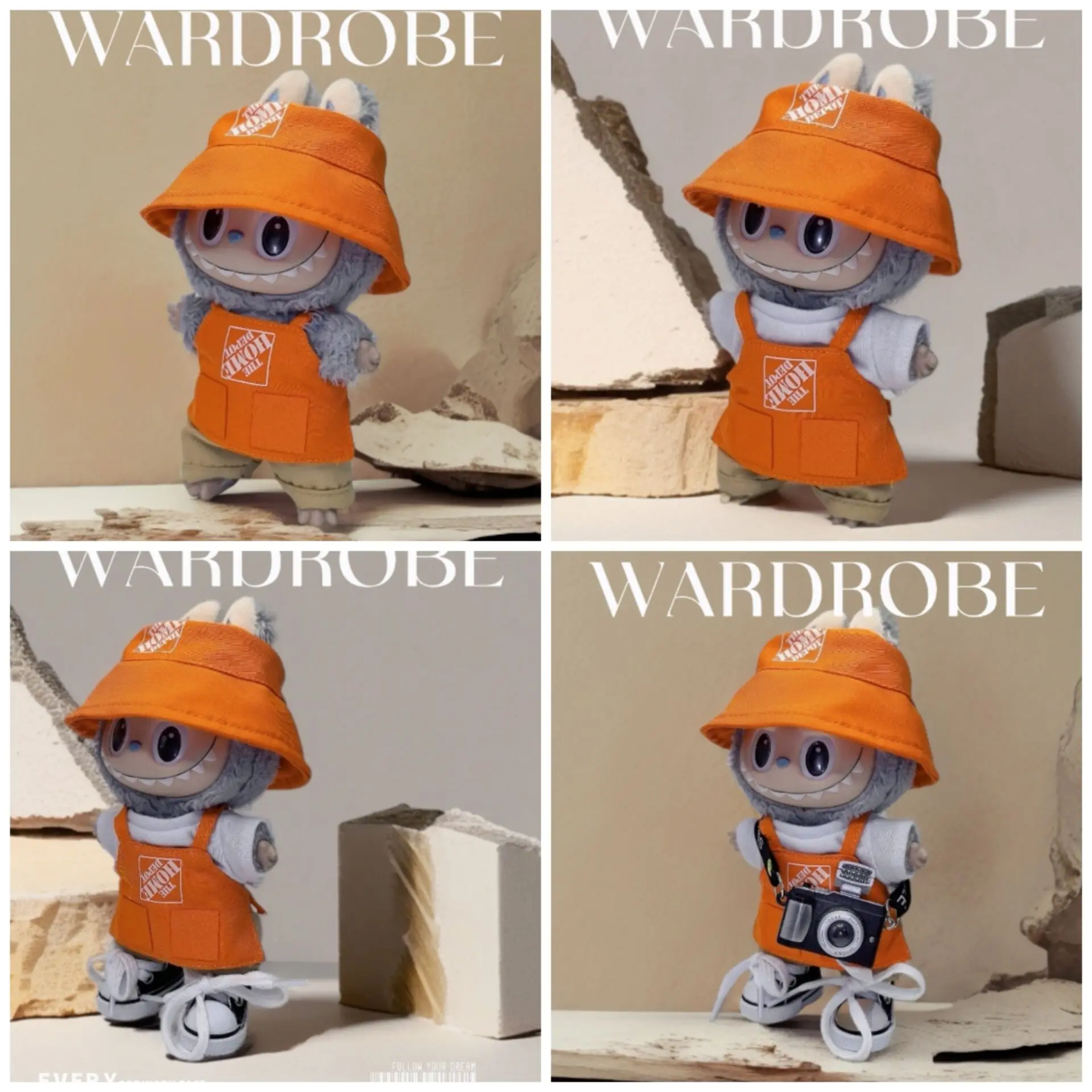 Nur Kleidung] der erste und zweite Generation Schlüsselanhänger LABUBU Kleideranhänger Labubuwa Kleidung Overall Set Barbie Kleidung