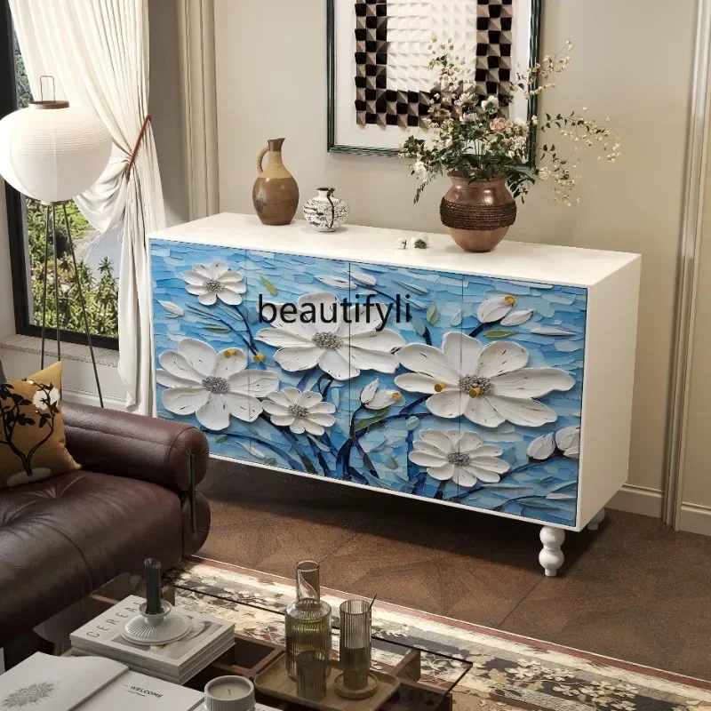M182 Y French sofa dining side cabinet integrated against the wall living room medieval multi-functional combination entranc