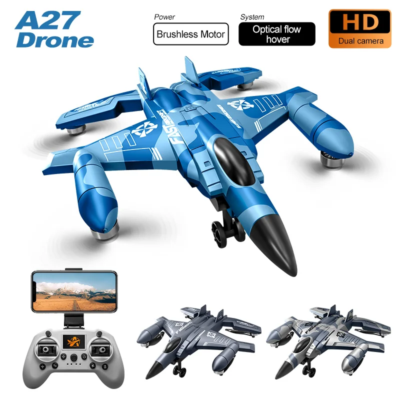 Drone professionnel SU-35 avion A27 avec caméra HD 8K, télécommande sans balais, quadrirotor de chasse, flux optique RC fait