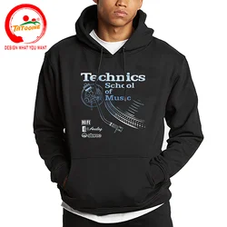 Technics Old School Of Music Hoodie Streetwear Sweatshirts Hooded Men Youth Hoodies Technics Turntable DJ Printing Hoody Clothes