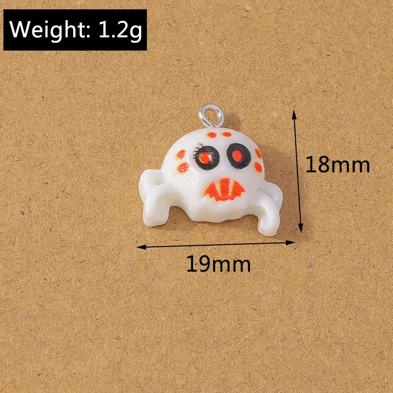10 Stück niedlichen Harz Halloween Ghost Pumpkin Charms Anhänger für Schmuck machen Halskette Ohrringe DIY Armband Zubehör liefert – Detail 20
