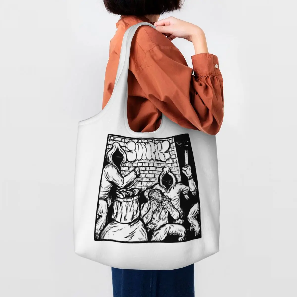 Silent Shadows Of Fear Large Capacity Canvas Tote Bag Single Shoulder Work Commute Bag For Women Eco-Friendly Shopping Bag