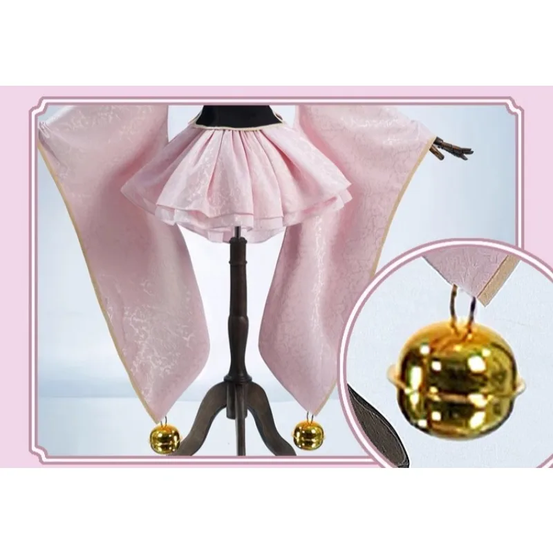 Womens Girls Anime KINOMOTO SAKURA Cosplay Costume Taoist Clothing Cute Kawaii Pink Dress Suit  Halloween Carnival Party Outifit