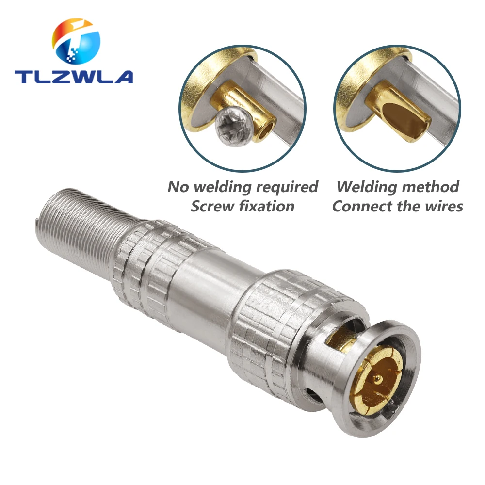 BNC Solderless Connector Q9 HD Video Oscilloscope Male Plug Welding Free 75-5 Ohm Monitoring Weldings Cable Connectors