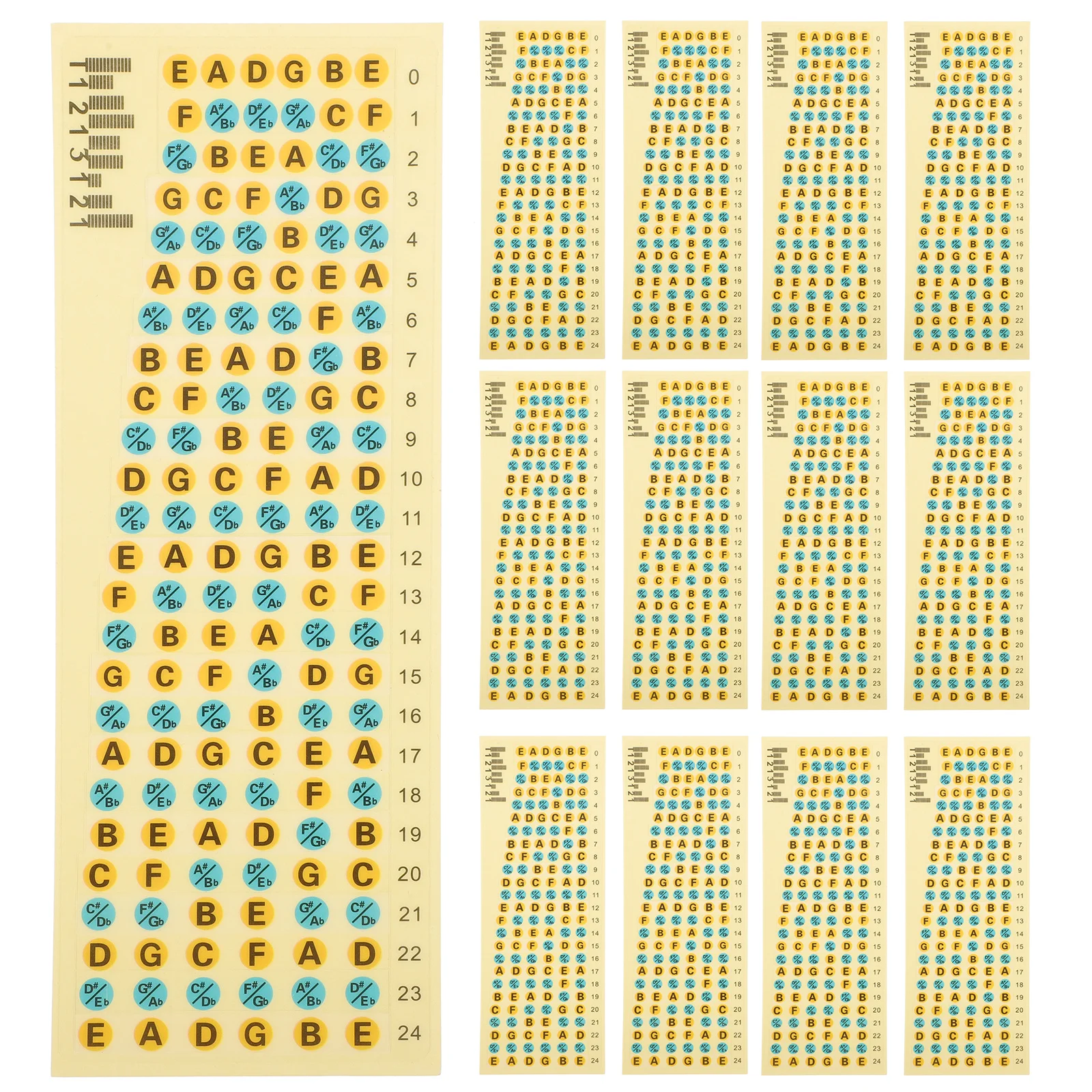 

20Pcs Guitar Fretboard Stickers Premium Scale Stickers for Beginner Bright Clear Note Signs Easy Stick Removable Learning Tool