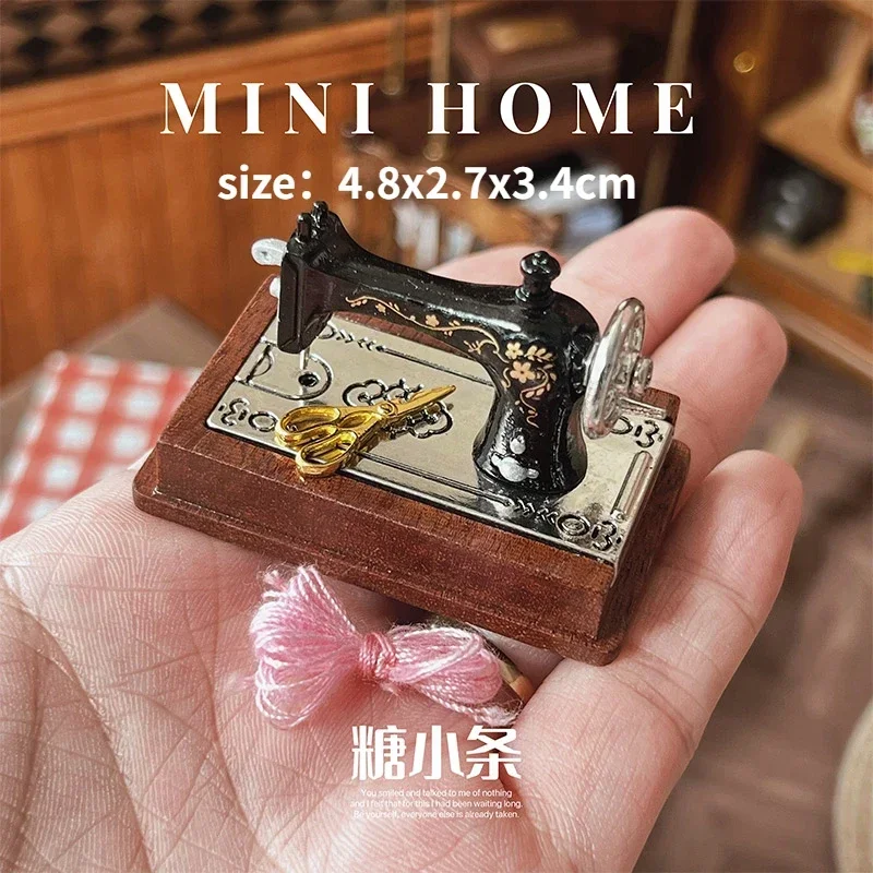 Dollhouse Furniture Mini Sewing Machine Workbench Ob11 Scene Mini Table Bjd Tailor Workshop Decor New Diy Miniature Dollhouse