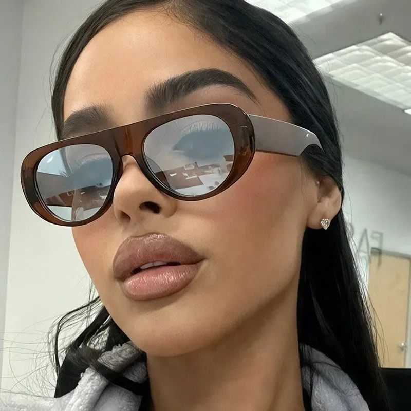 New Women's Small Frame Oval Glasses Fashion Designer's Leopard Print Shades Summer Travel and leisure Eyeglasses UV400 Eyewear image 2