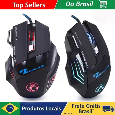 Mouse gamer com fio, mouse ergonômico com luz de fundo, silencioso, com iluminação LED, USB, para PC desktop