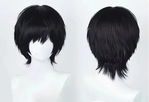 Anime Chainsaw Man Yoshida Hirofumi Cosplay Wig 35cm Short Black Heat Resistant Synthetic Hair Man Party Wigs