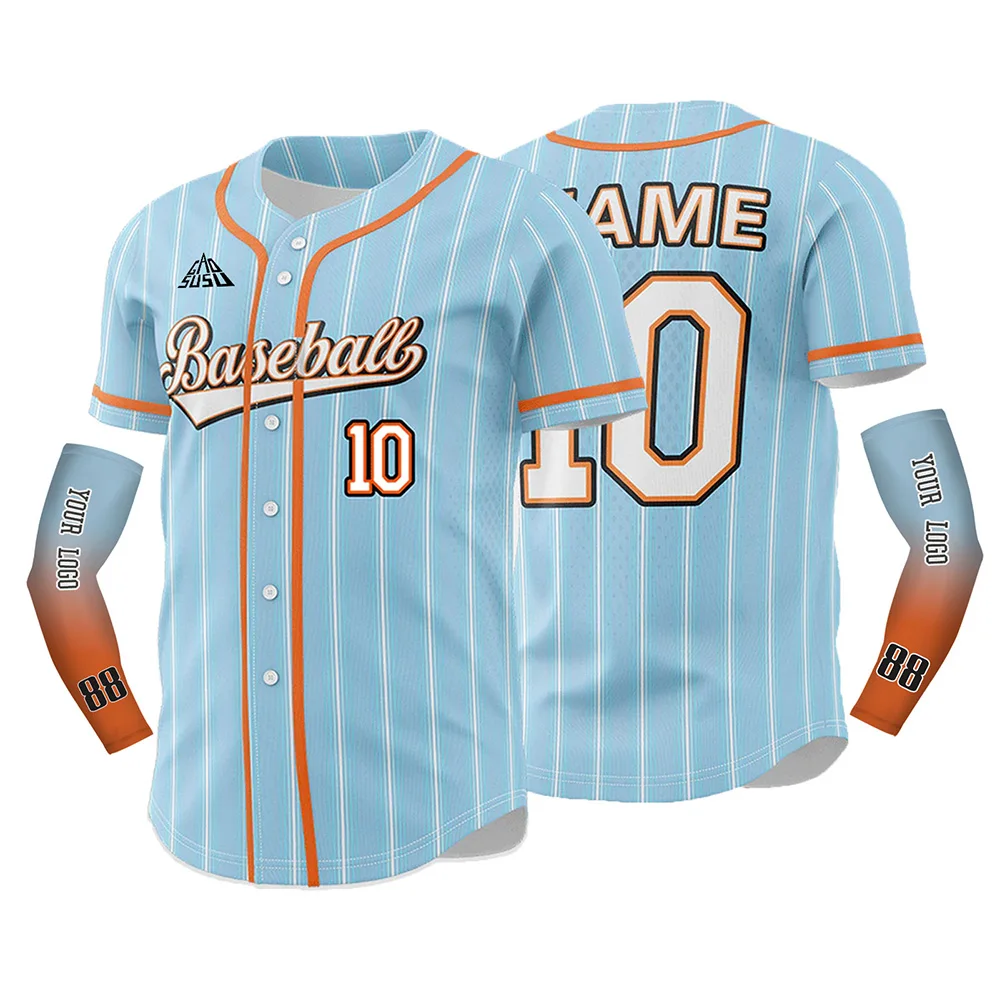 Baseball Jersey Full Buton Short Sleeve T-shirts Custom Name Logo Number Adult Kids Training Kits  Jersey Men Women