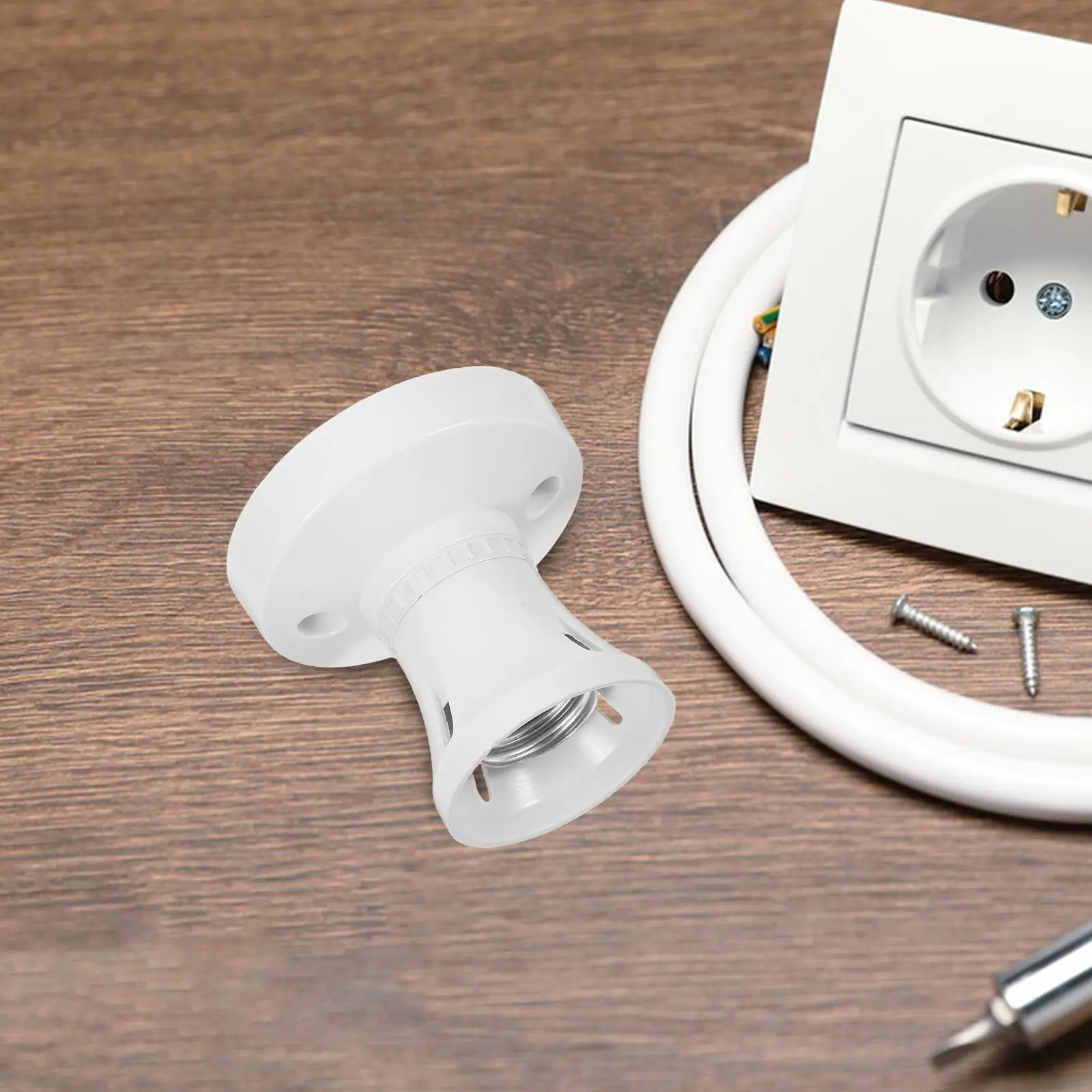 

2Pcs Lamp Holder E27 LED Light Socket Flat Bulb Holder for Home Office Commercial Indoor Lighting