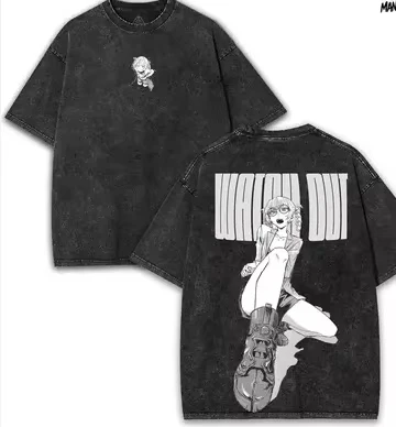 Unisex Loose Comfortable Summer Washed Top With Nazuna Print From Anime Call of The Night Women And Men T-shirt