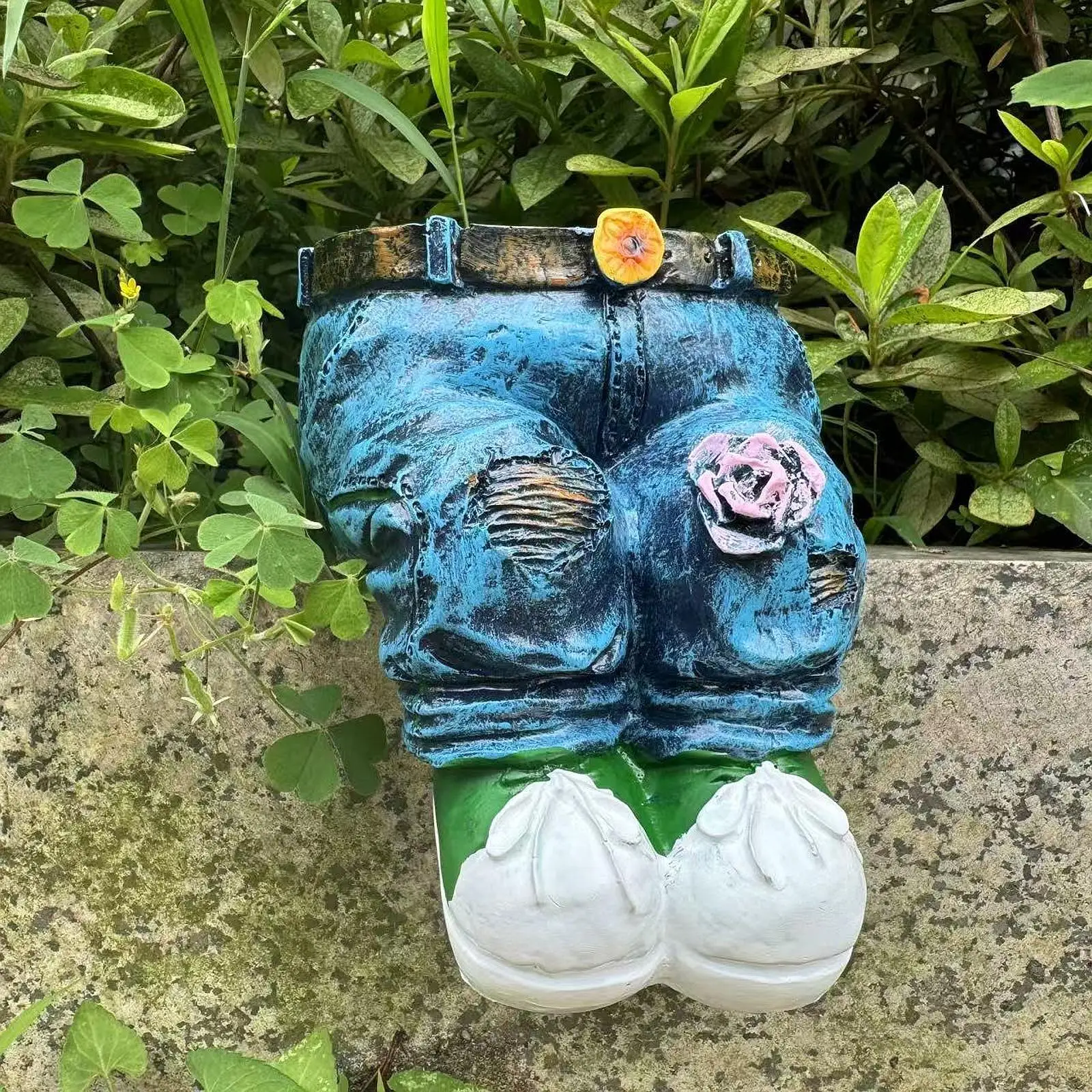 Jeans Planter, Flower Pot, Built-in Drainage Hole, Garden Novelty, DIY Denim