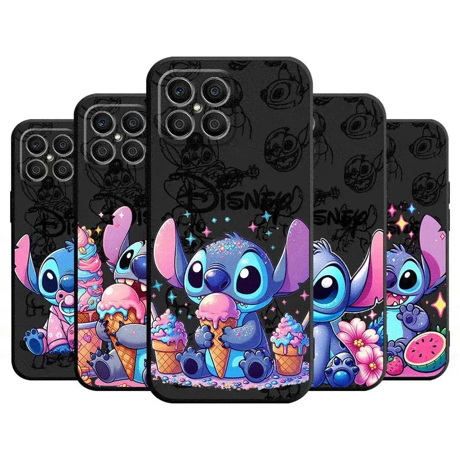 Disney Lilo Stitch Cute Case For Honor X8a X8 90 X9a 8X 70 X9 X6 Magic5 Pro P40 Pro Black Soft Phone Funda