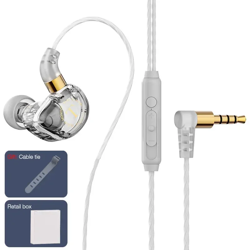 HiFi Wired Headphones Heavy Bass In-ear Headphone Headset with Mic Earphone Sport Wire Phone Earbud Headset Stereo