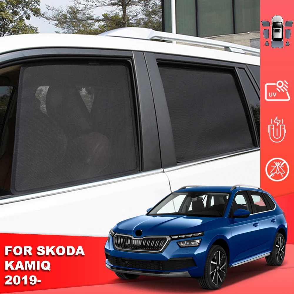 

For Skoda Kamiq NW4 2019-2024 Magnetic Car Sunshade Shield Front Windshield Curtain Rear Side Baby Window Sun Shade Visor