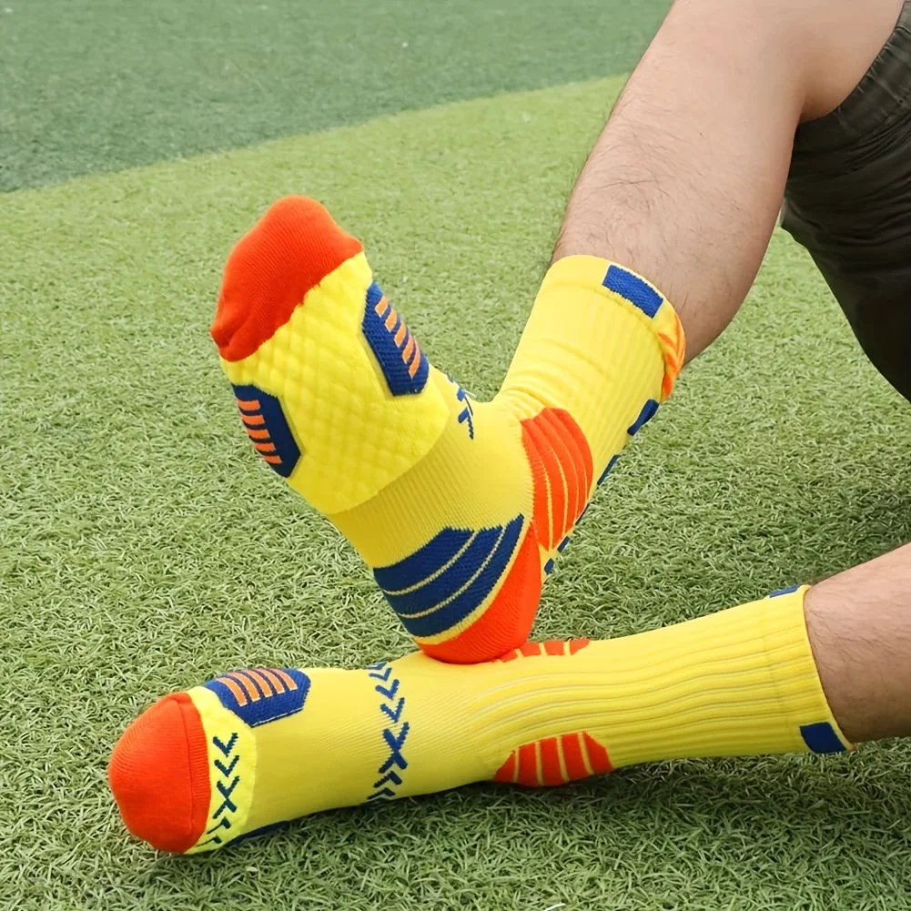 3Pairs Sport Running Socks Athletic Breathable Mesh Thick Compression Basketball Socks Sweat Absorb Professional Cycling Socks