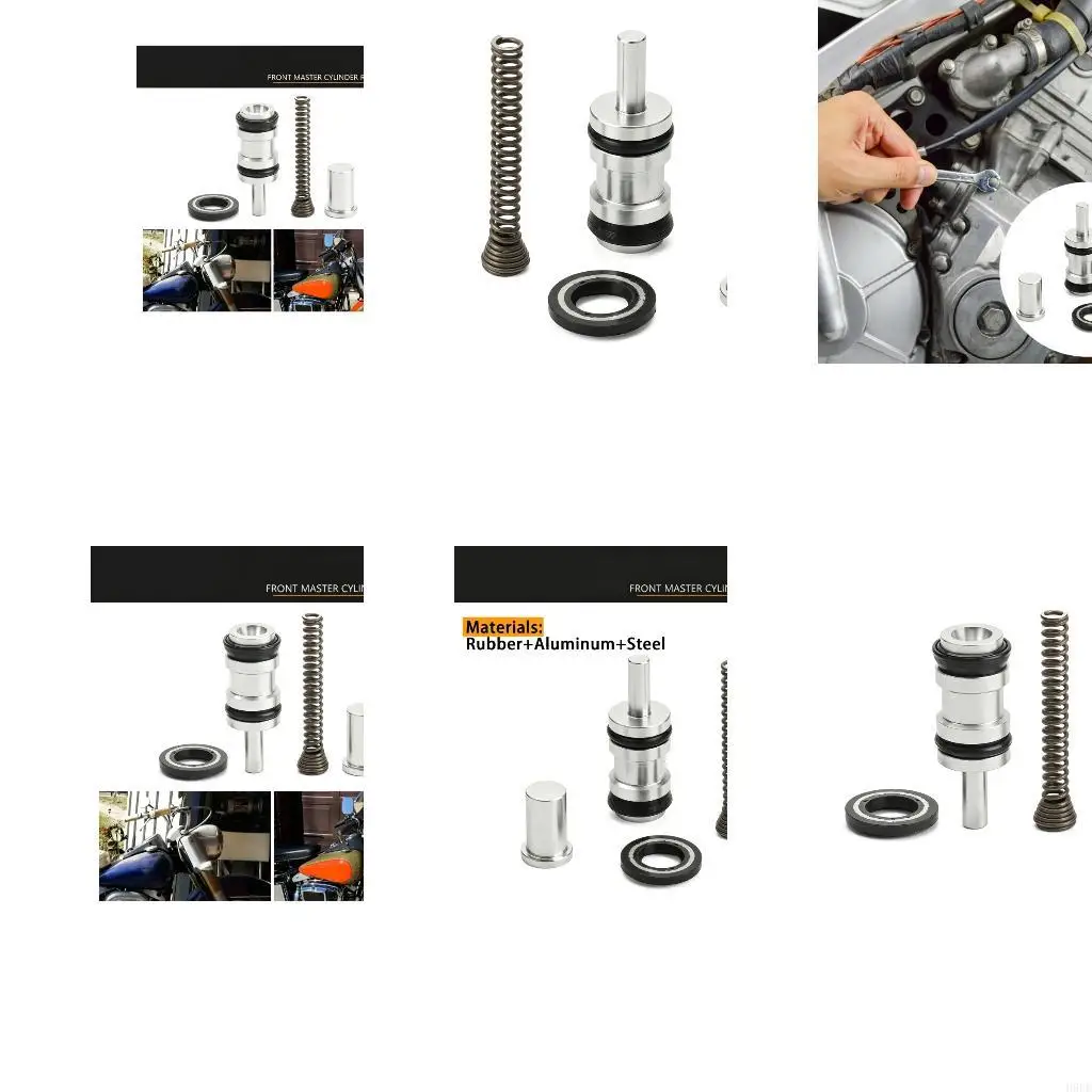 Motorcycle Brake Cylinder Service with 4 Visible Rebuild Parts, Measured Internal Component Sizes, and Rubber Metal Repair Set