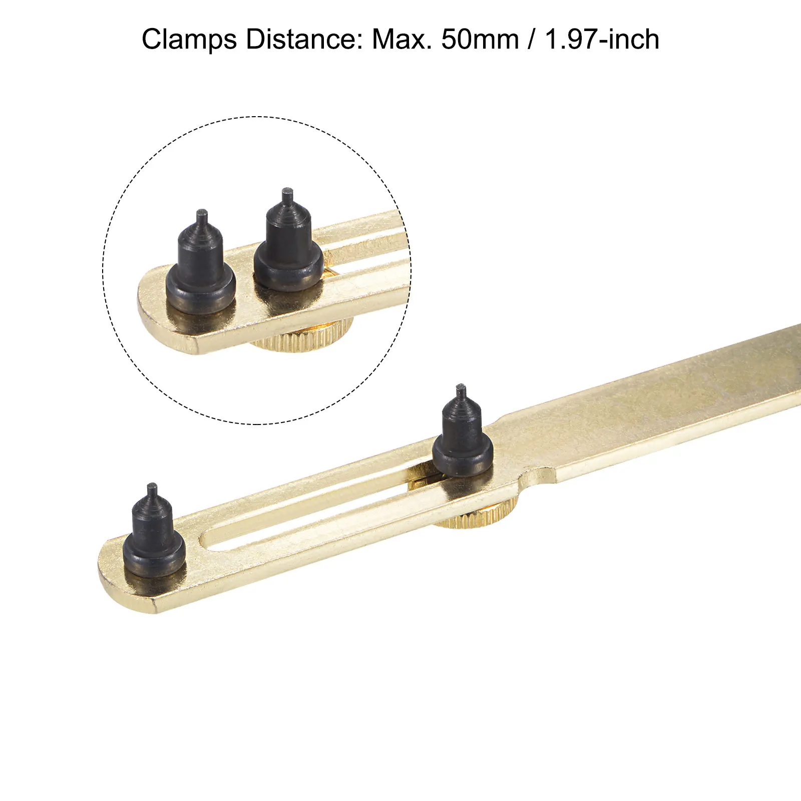 Uxcell-llave de tapa trasera de reloj, herramienta de abridor de 50mm de acero cromado para reparación de relojes de latón