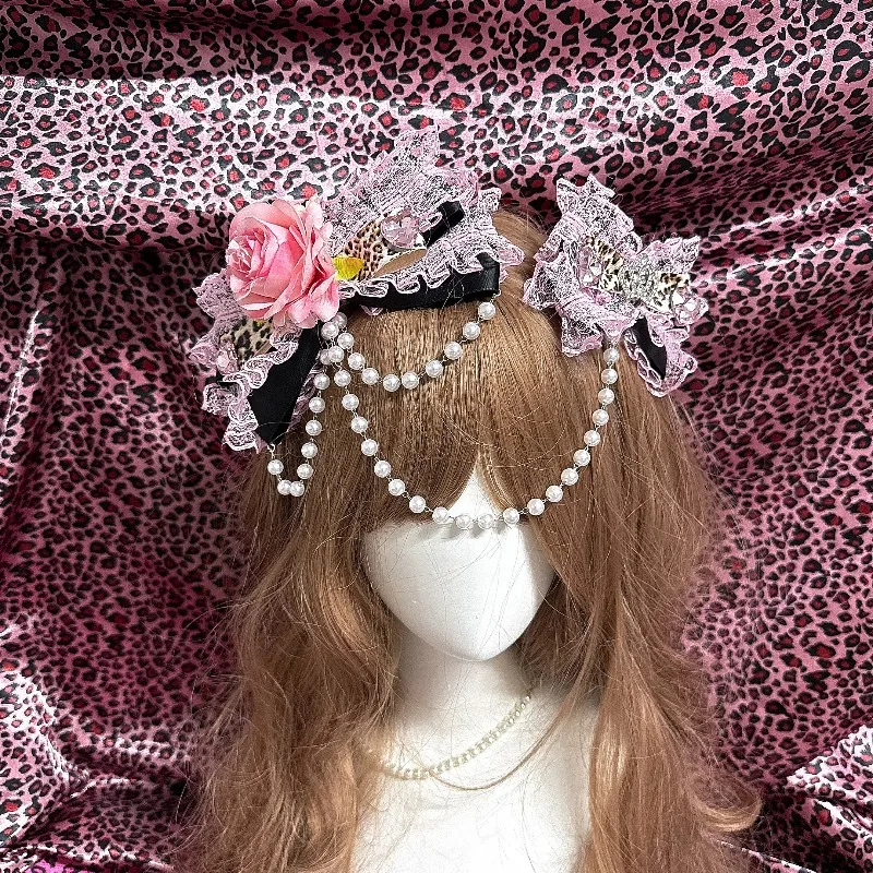 Original Gauze Lace Princess Crown Gal Style Hair Clip Accessories Lolita Girl Women's Cos Headwear Sweet Flower Bow Hair Clips