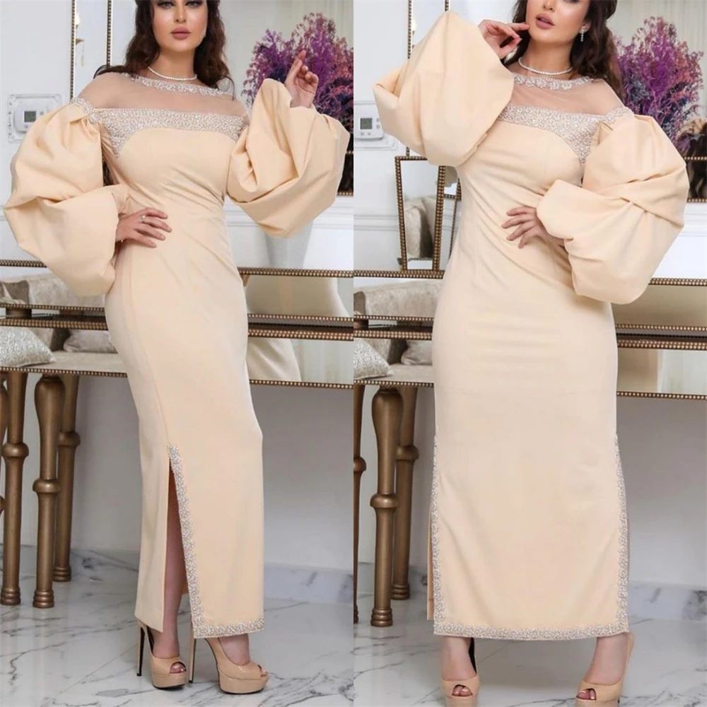 Customized es Elegant Bateall Sheath Cocktail Sequin Fold S Occasion Evening Gown birthday dress for women فساتين نسائيه س