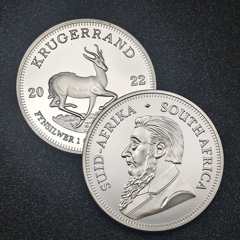 2024 2022 South Africa 1OZ 999 Fine Silver Coin Krugerrand Wild Animal Silver Plated Coins