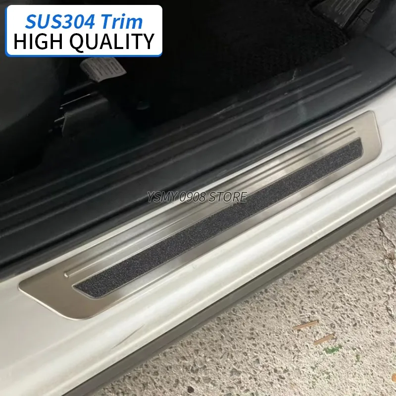 

4 Pcs Car Door Sill Plate Chrome Garnish for Mazda CX-8 CX8 2022 2023 High Quality Stainless Steel Car Styling Accessories