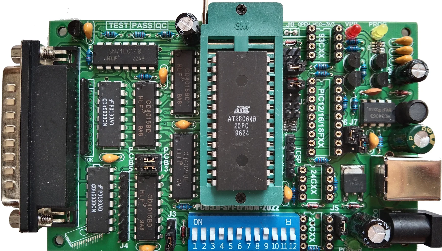 AT28C64B EEPROM chip multi-function programmer burn tutorial - the use of multi-function programmer