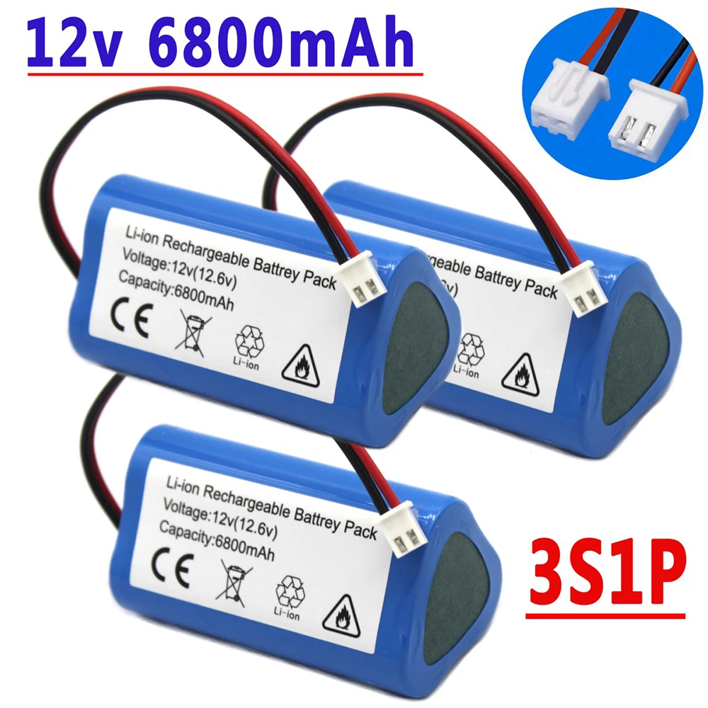 Nowy 12V 18650 akumulator litowy 3 s1p 6800mAh wbudowany BMS do głośnika Bluetooth latarka. GPS grescia GPS