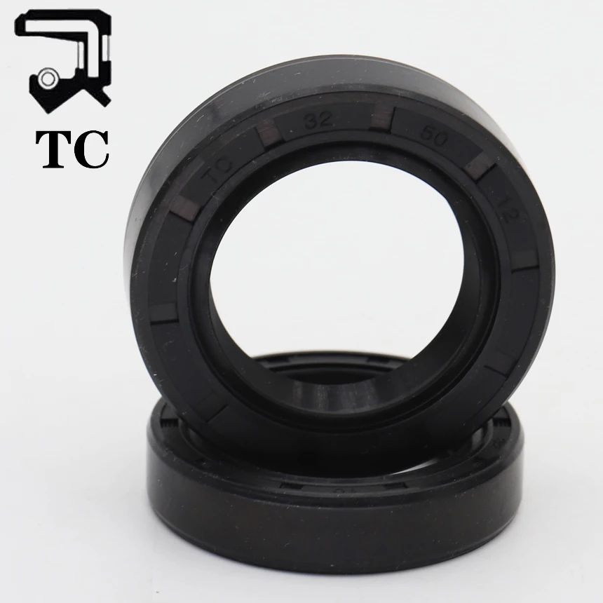 TC TG4 47/48/50/52/53/55/57mm ID Black Nitrile Rubber NBR Grooved Lip Spring Gasket Ring Sealing Radial Shaft Skeleton Oil Seal