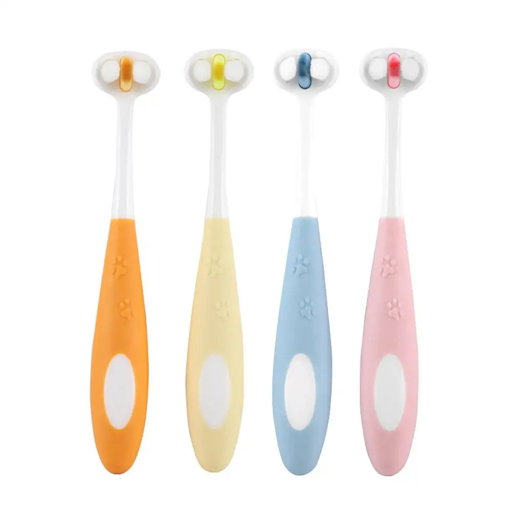 Cartoon Soft Toothbrush V-shaped Three-sided Toothbrush Bristles Oral Cleaning Ultra Fine Reusable For Pet Dogs Cats