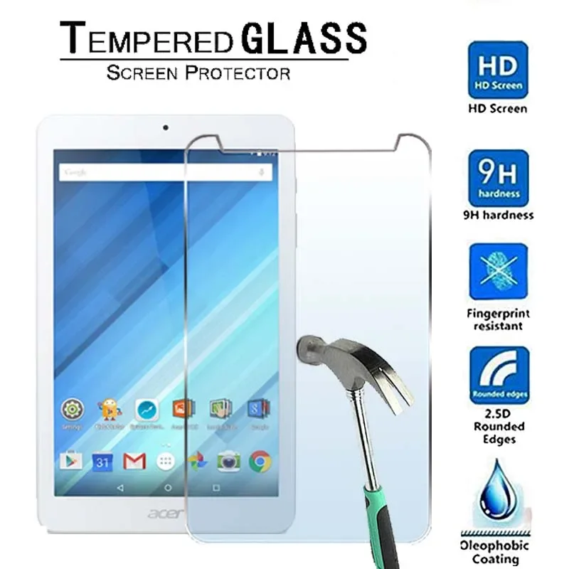 

For Acer Iconia One 8 B1-850 8"-9H Ultra clear Premium Tablet Tempered Glass Screen Protector Film Protector Guard Cover