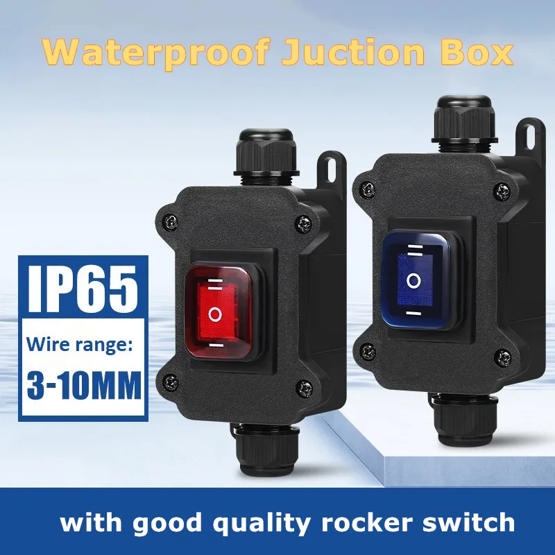 IP65 Waterproof Juction Box With Various Colors On/off Power Rocker Switch 4 Pin 5 Pins For Electrical Projects