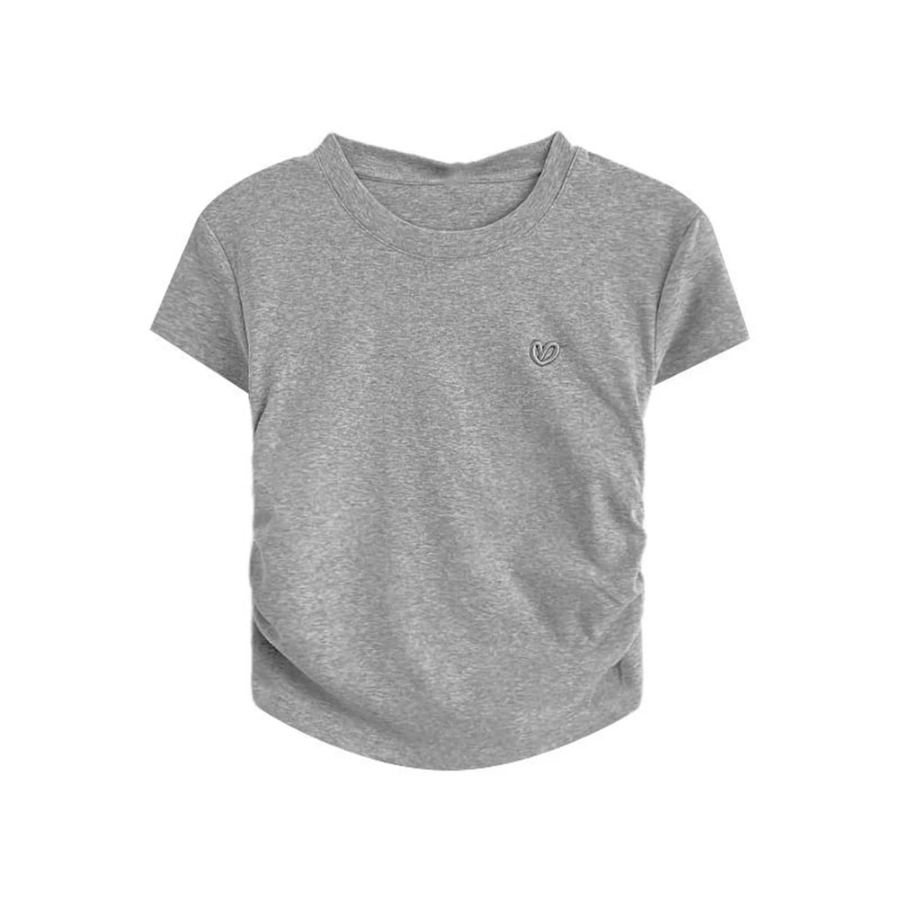 

Casual Outing Heart Embroidery Casual Top Brand New Womens Clothing Holiday Style Black Club Outfit Daily Wear