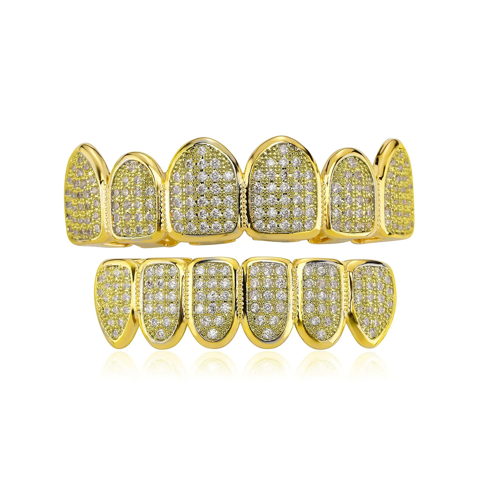 Iced Out CZ Stone Teeth Grillz, Unisex