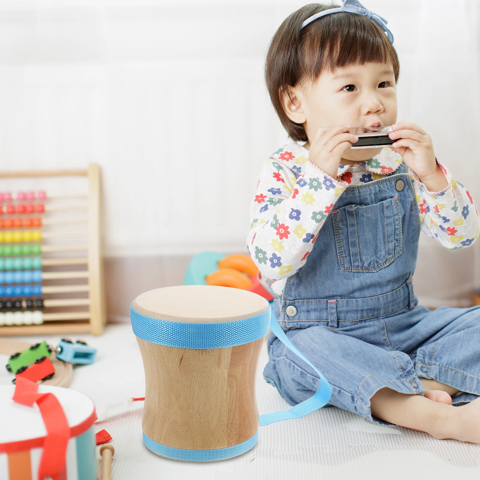 

Kid Bongos Drums Sheepskin Hand Educational Musical Instrument Aldult Children's