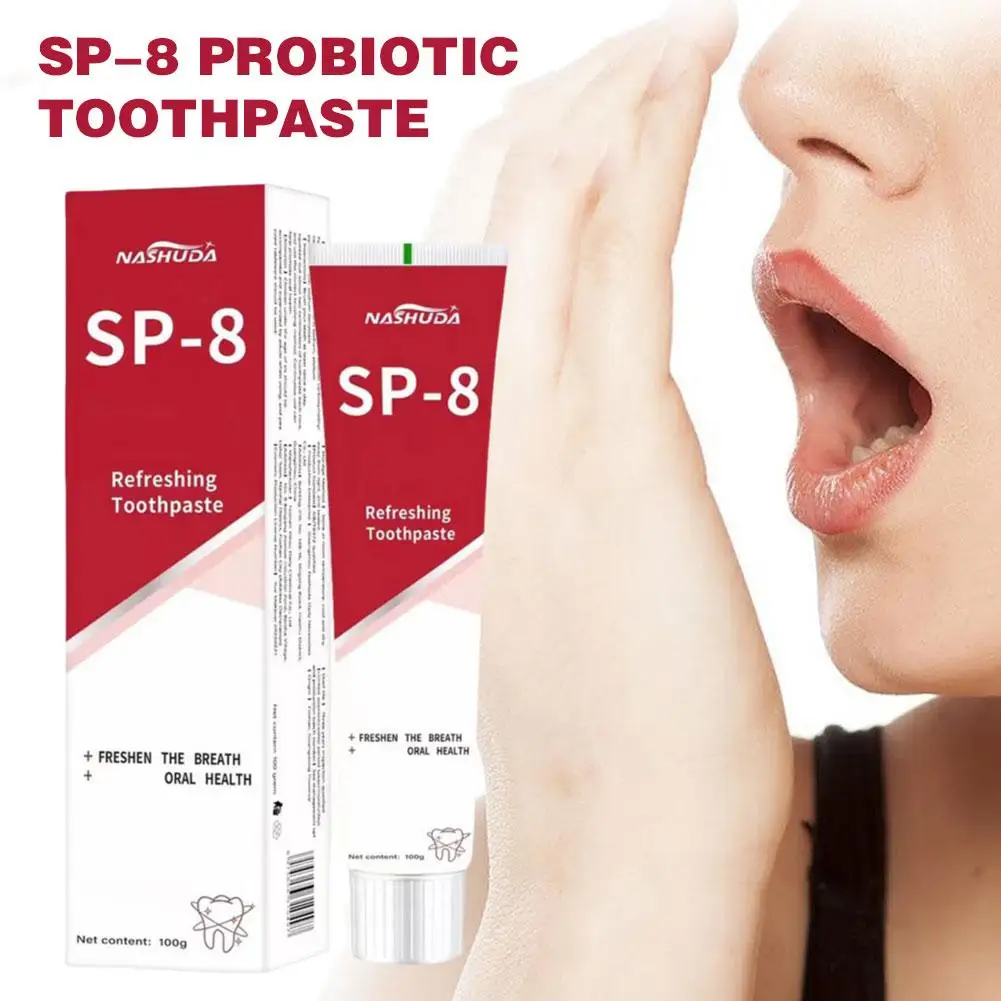 Sp-8 dentifricio sbiancante probiotico macchia schiarente cura orale pulizia dei denti alito profondo dentifricio fresco rimozione R1G3