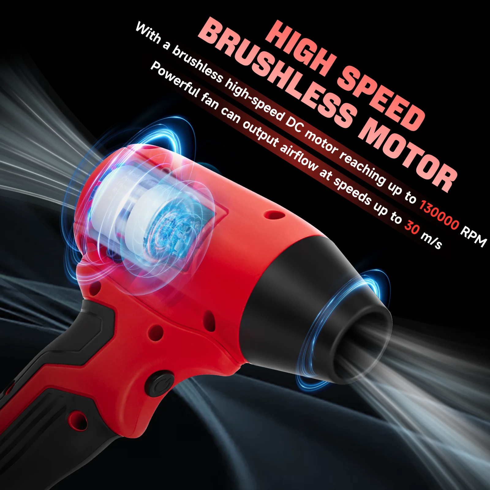 مروحة توربو صغيرة بدون فرش 130000 منفاخ هواء بسرعة ستبليس دورة في الدقيقة منفاخ توربو عنيف لبطارية ميلووكي 18 فولت (بدون بطارية)