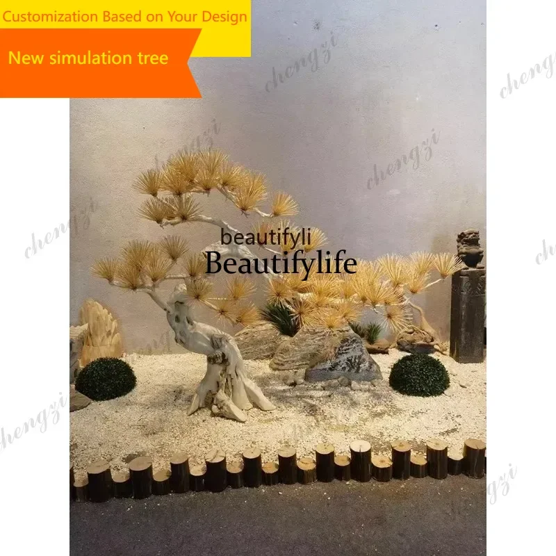A09   Chinese simulated pine tree fake tree landscaping restaurant door and window store shopping mall hotel toothpick pine