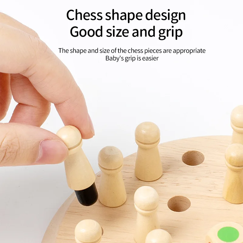 Wooden Chessboard Color Memory Chess Game Memory Concentration Training Wooden CHILDREN\'S Early Education Educational Toys