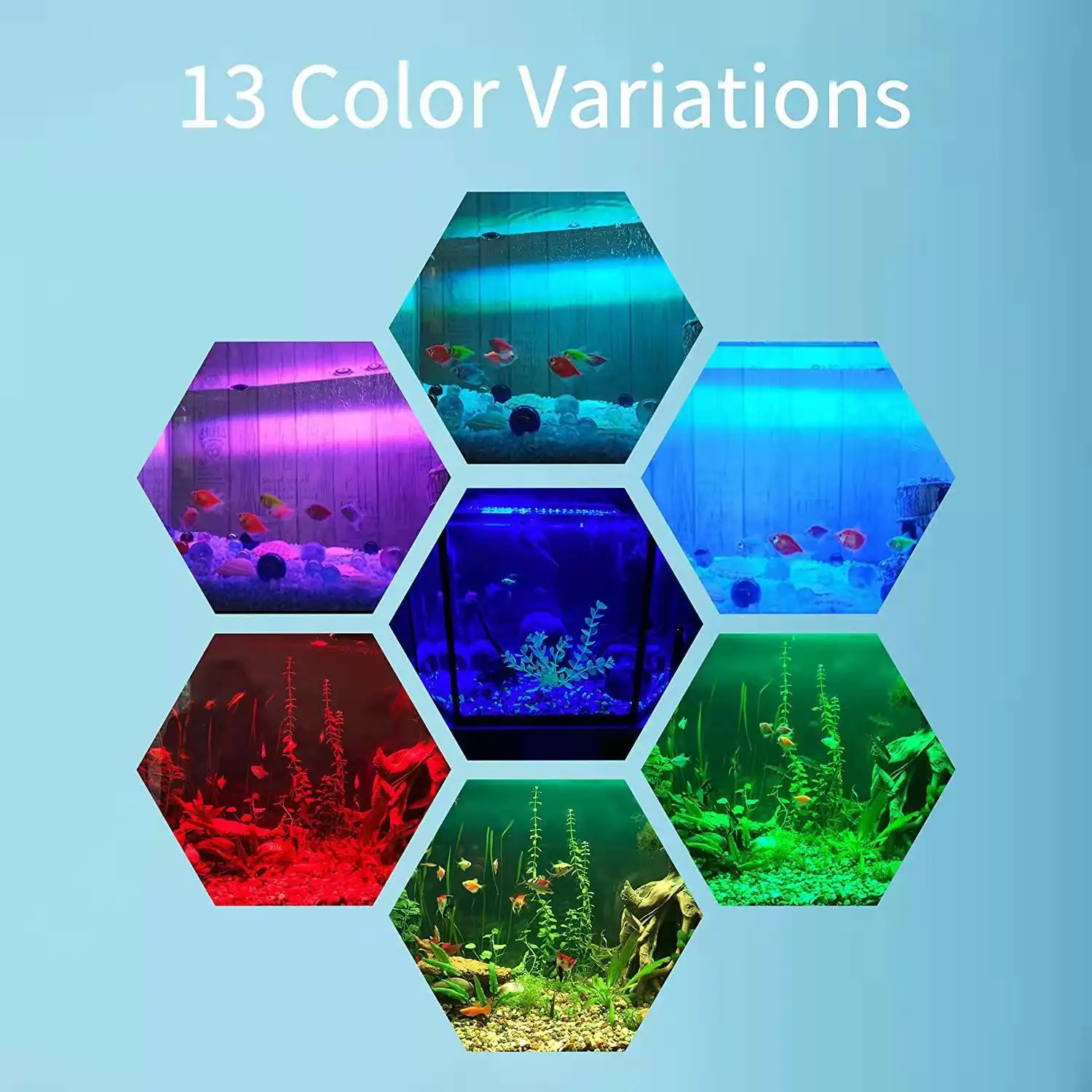 RGB Color Changed LED Aquarium Light Bar Fish Tank LED Plant Light with Timer Remote Control Stimulates Sunrise Daylight Sunset
