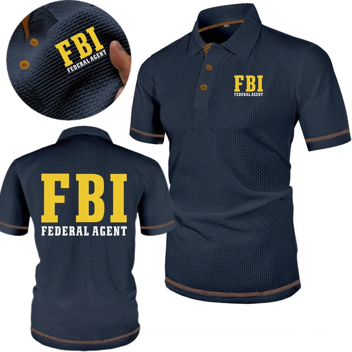 Polo Shirts Federal Agent FBI CIA Staff Secret Service Mens Cool Ice Silk Breathable Tees POLOS Streetwear Versatile Tshirt Tops
