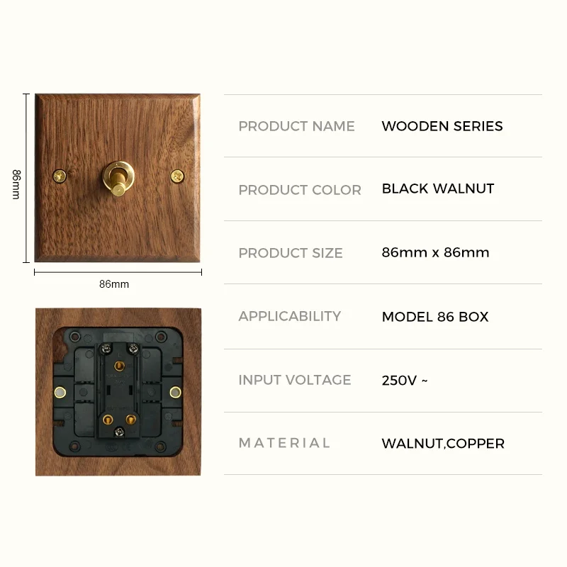 Avoir Carved Lever Toggle Switch Black Walnut Panel Led Dimmer Wall Power Socket EU Type-c Charger Port French UK Double Outlets