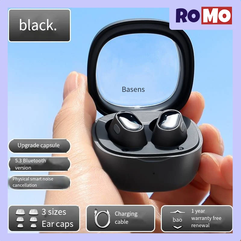 Baseus Wm01 Wireless Bluetooth Earphones Waterproof Headsets Low Latency Earphone Longtime Service Type-C Charging Headphones