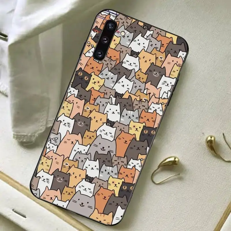 Japanese Cat Phone Case For Samsung A 13 21 30 31 32 51 52 53 70 for Huawei Honor 50 60 70 for OPPO vivo