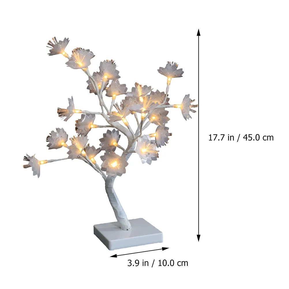 LED شجرة شكل سطح المكتب مصباح الليل USB الألياف البصرية ضوء الجدول مصباح ديكور غرفة نوم ضوء الليل لتزيين المنزل الطرف