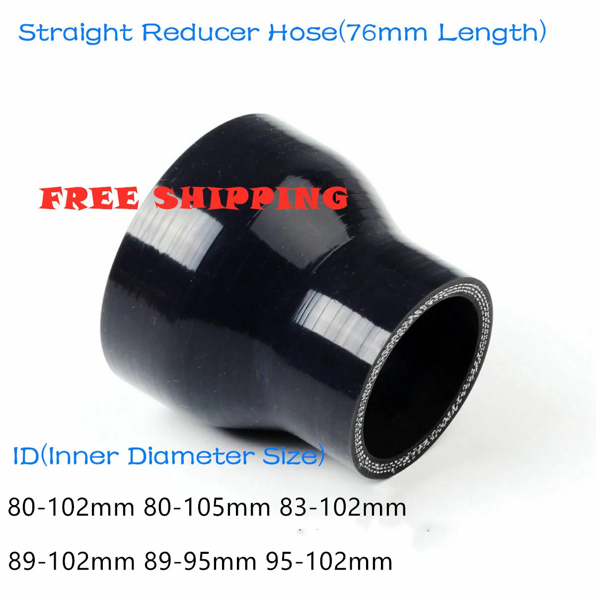 

Black 3/4PLY 76mm Length Straight Reducer Hose General Silicone Coolant Intercooler Tube Hose 80mm 83mm 89mm 95mm 102mm 105mm