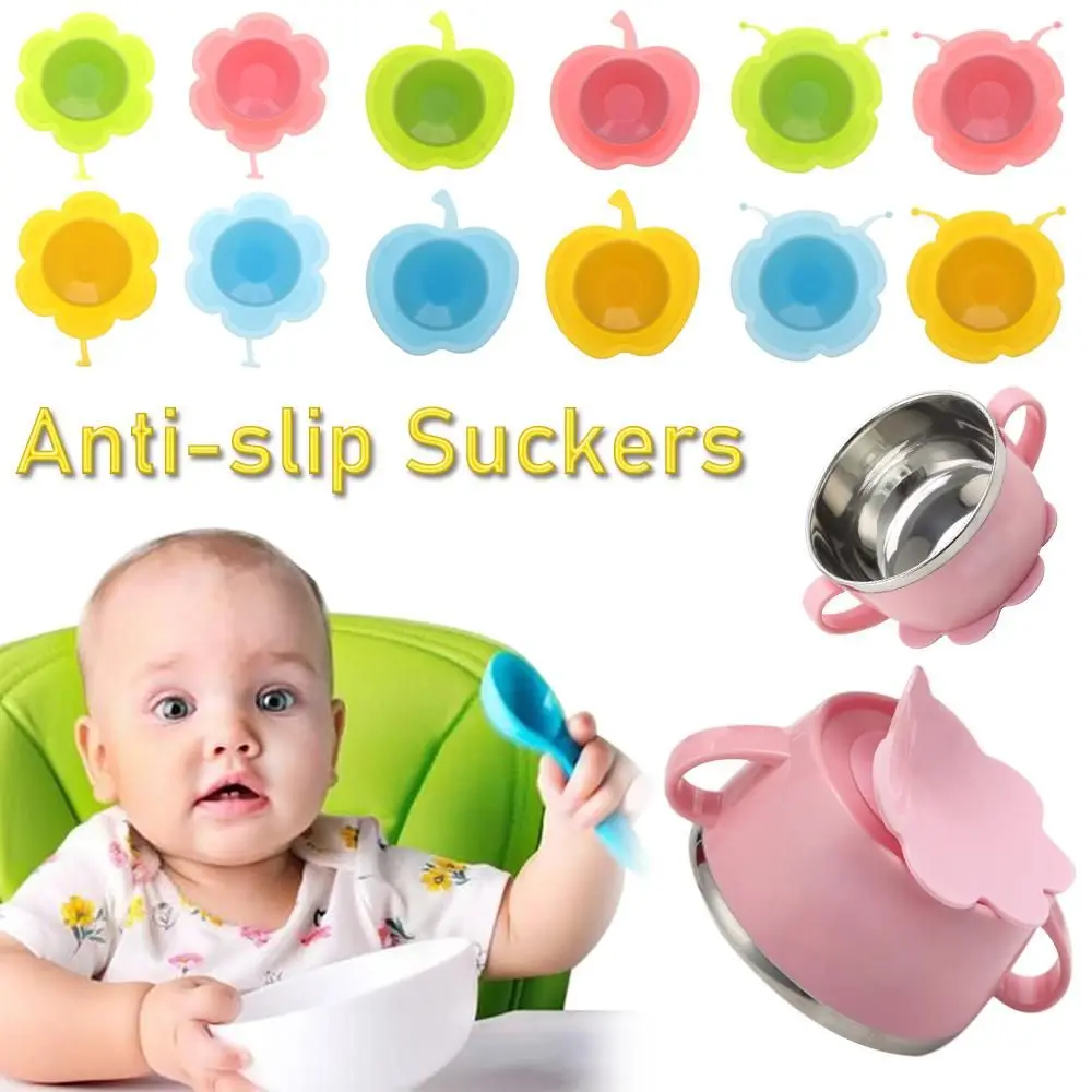 Household Convenient Drinking Double Sided Suction Cup Baby Feeding Tableware Placemat Anti-slip Suckers Coasters Cup Mat