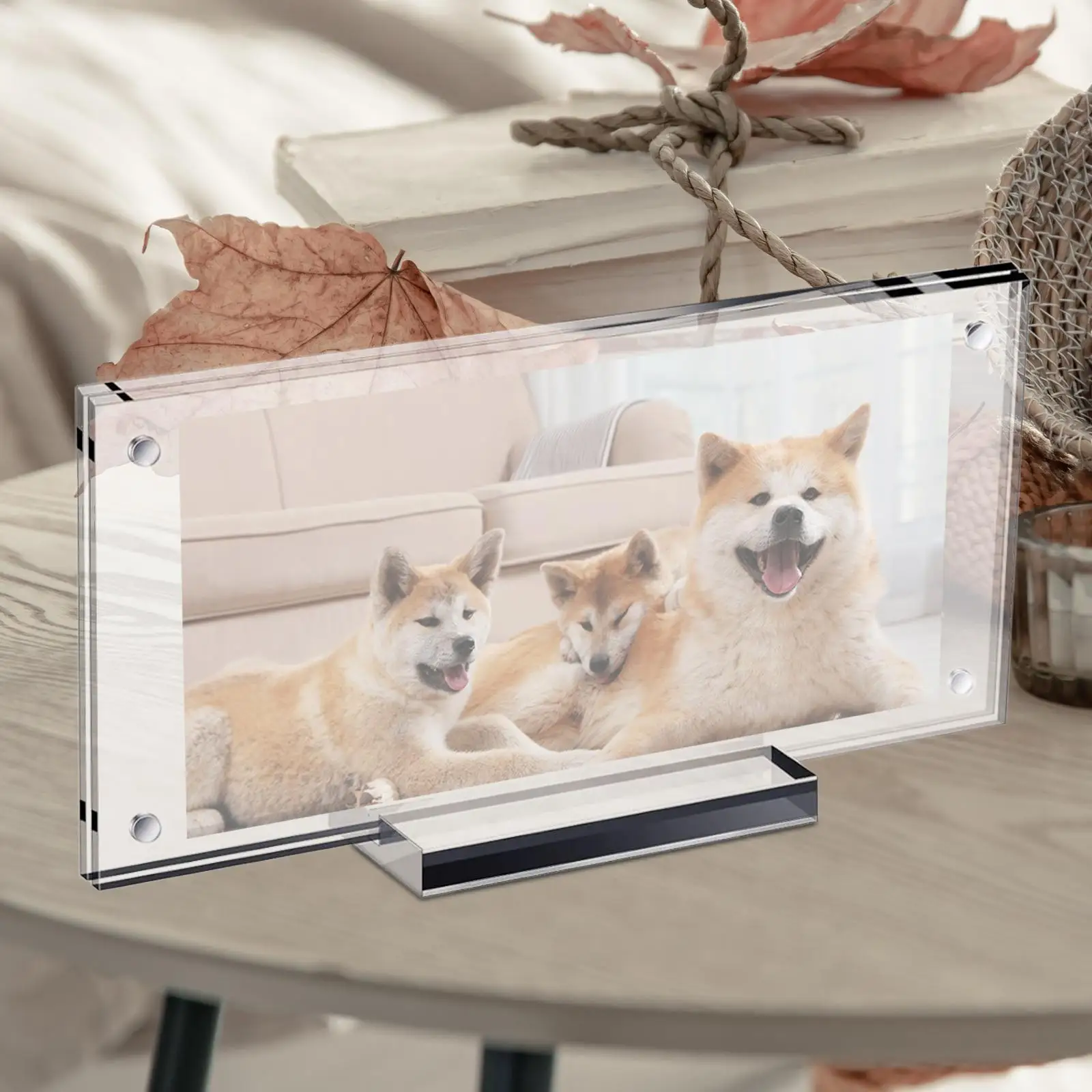 Dollar Bill Frame Holder, Ticket Protector, with Base Clear Tabletop Display Acrylic Display for Concert Tickets