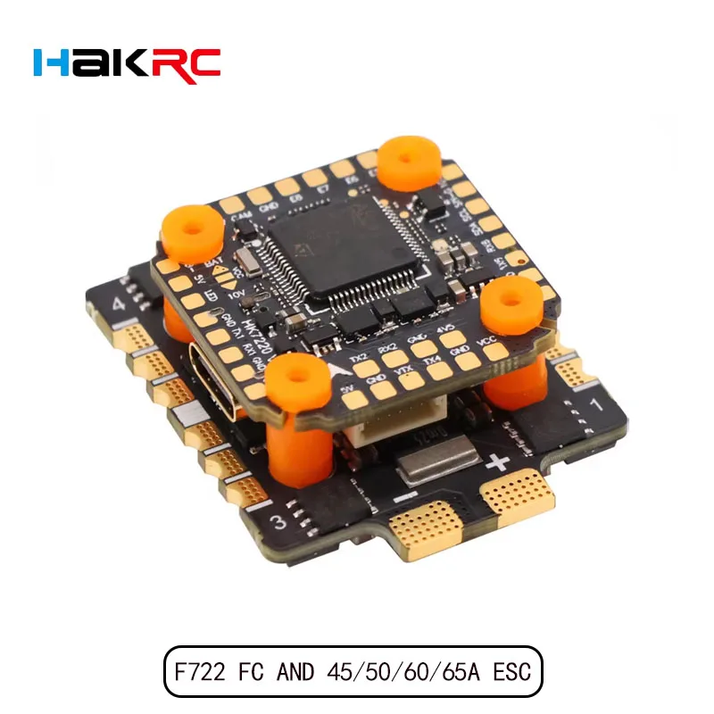 

HAKRC F722 V2 Flight Stack F7 FC и 45A/50A/60A/65A ESC 2-6S Lipo BEC 5V/3A 10V/2,5A для FPV Freestyle RC Drone Flight Control